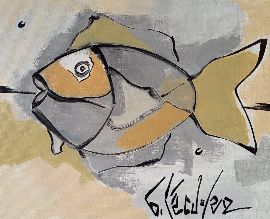 peintre contemporain  bretagne marine peintre contemporain breizh marine bretagne FISH PAINTING