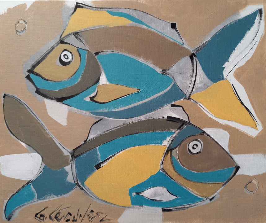 peintre artiste bretagne peintures poissons