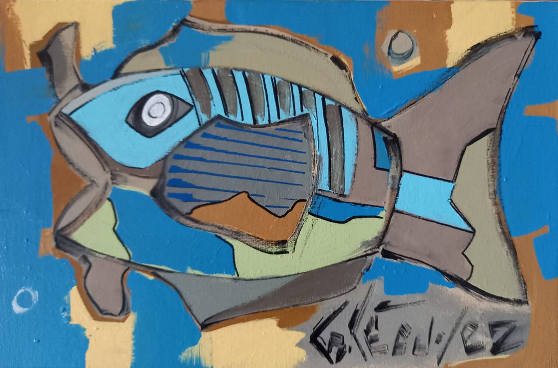 poissons peinture bretonne atelier galerie bretagne artiste peintre breton breizh