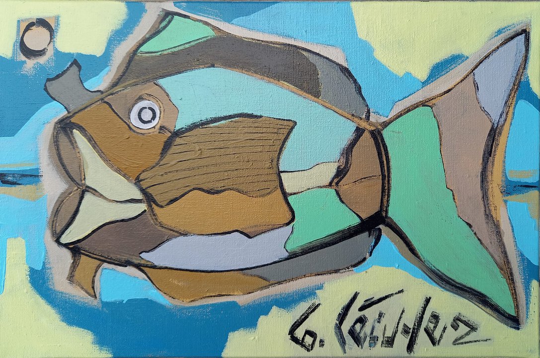 poissons peinture bretonne atelier galerie bretagne art breton