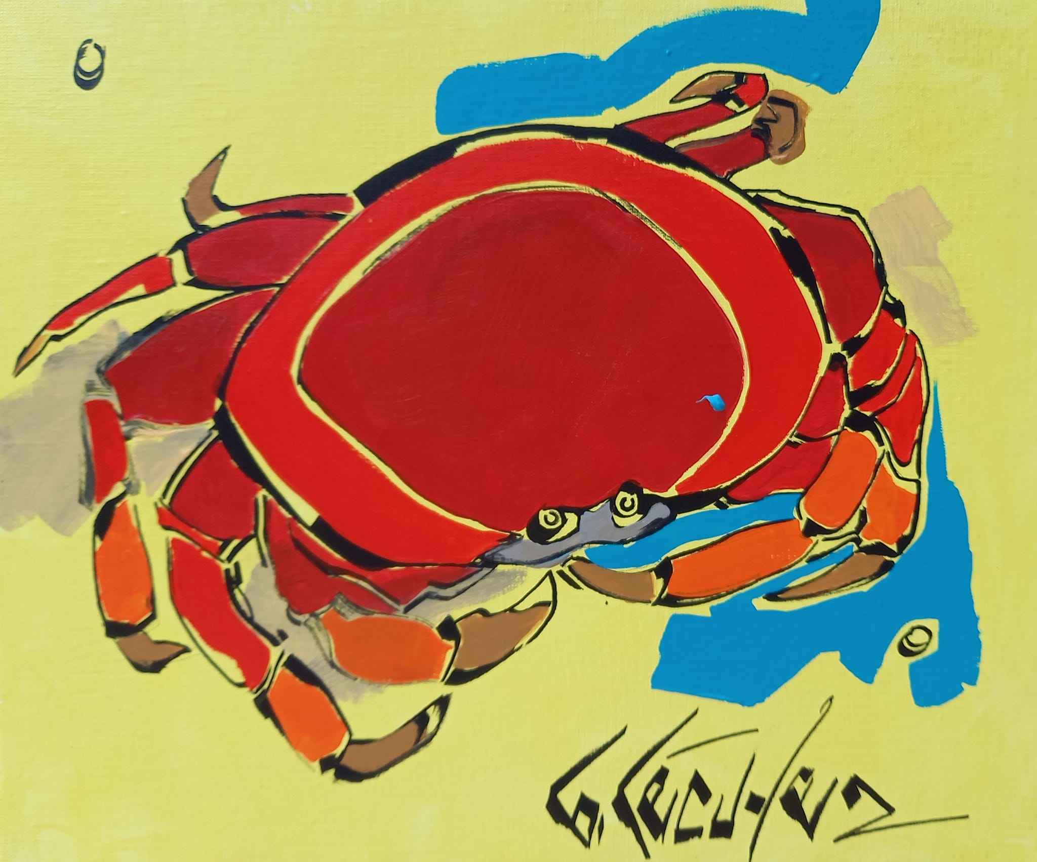 peinture bretonne crabe breton atelier art 