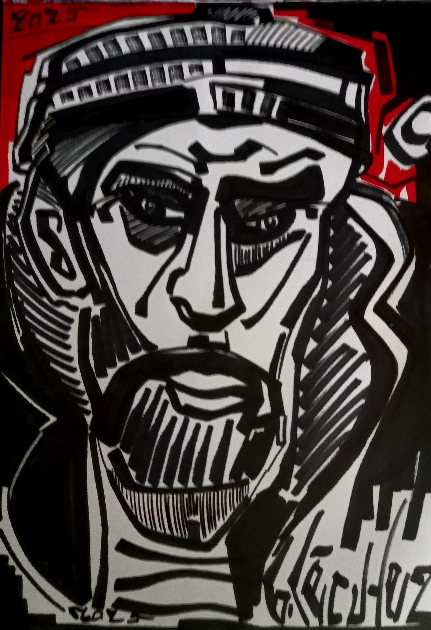 dessin portrait artiste bretagne rose rouge