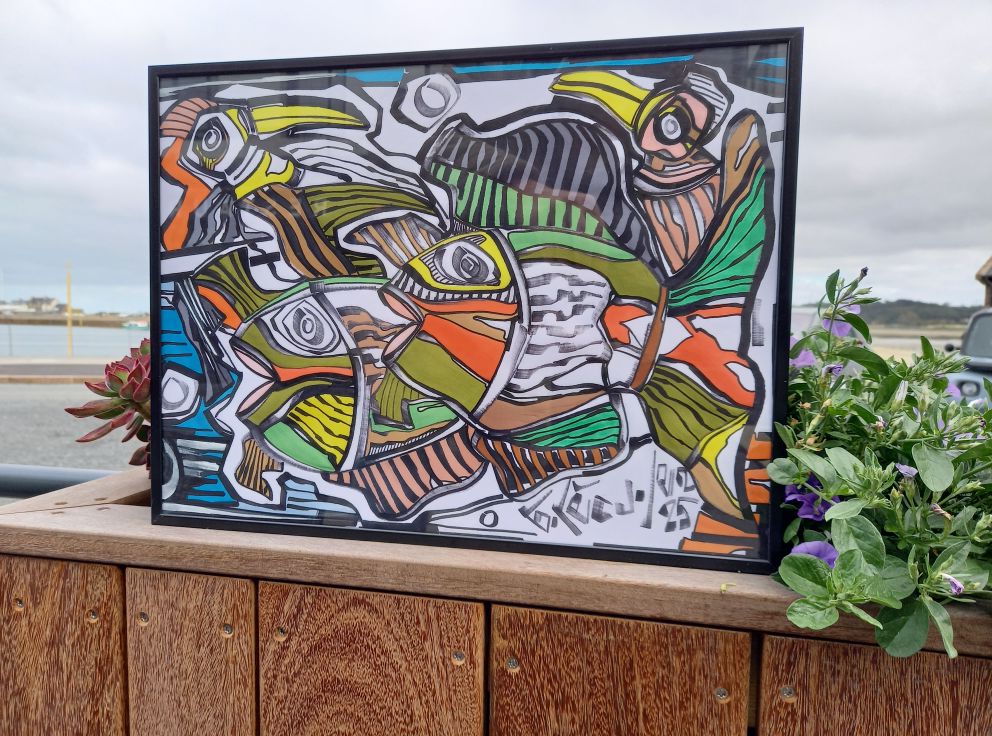 dessin poissons design art