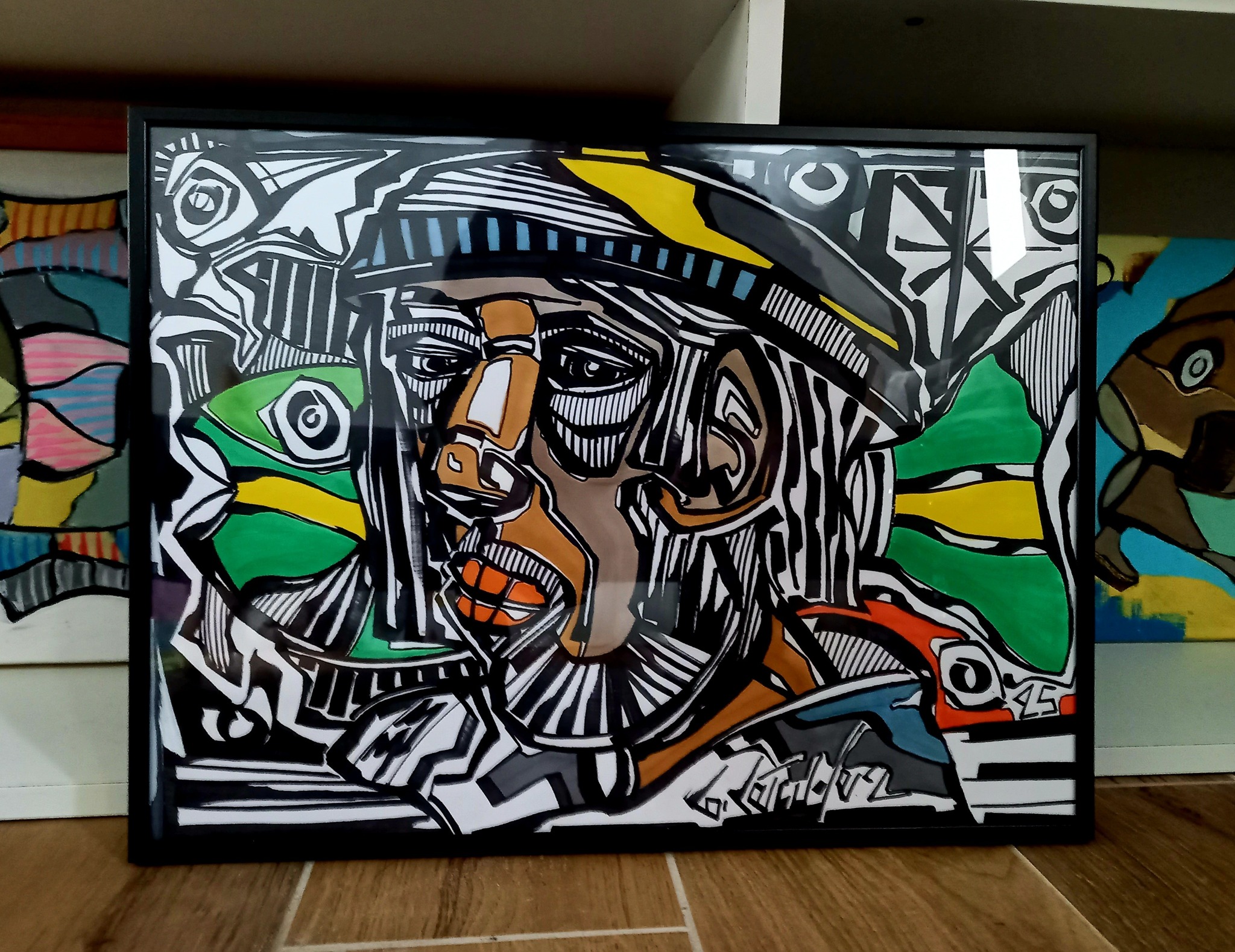 homme et poisson dessin artiste peintre contemporain