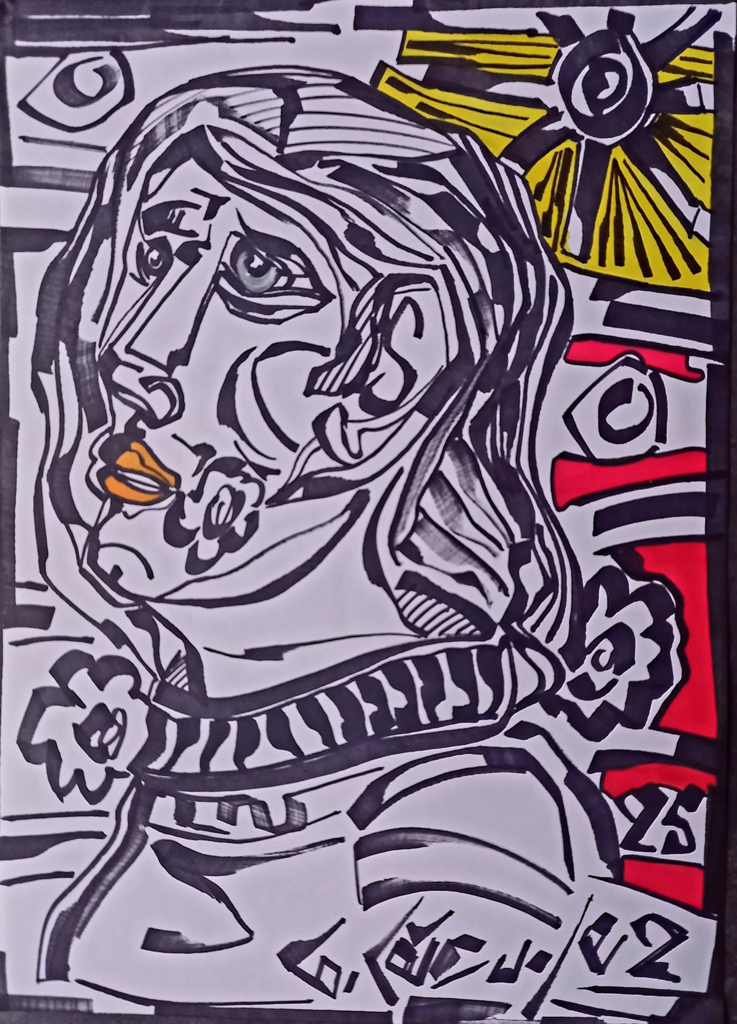 dessin androgyne artiste portrait