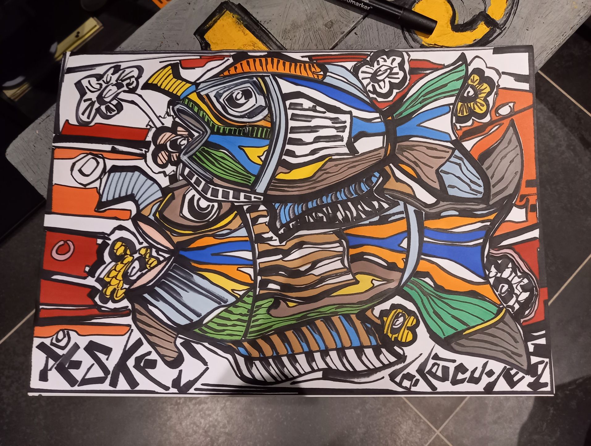 poissons design breton bretagne artiste peintre auteur
