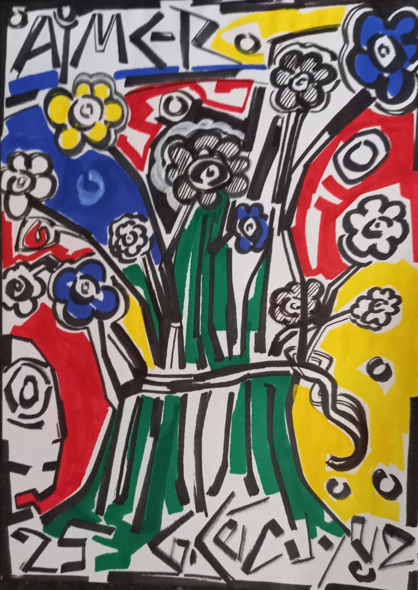 fleurs amour dessin artiste